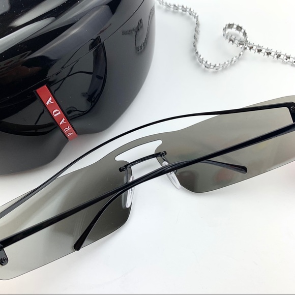 NEW! Prada 61V Runway Mirror Rectangle Sunglasses - Picture 10 of 10